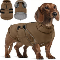 Dog Winter Jacket, Dog Windproof Reflective Jacket for Golden Retriever – Essentials for Dogs - Brown / Medium