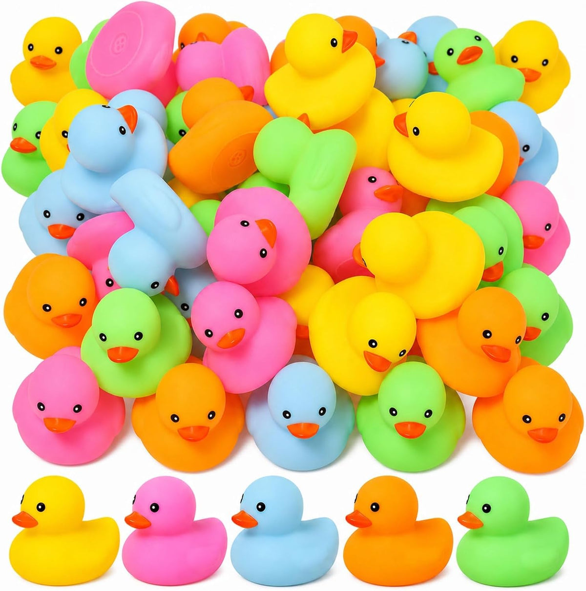 50pcs Mini Rubber Ducks Bath Toys - 50