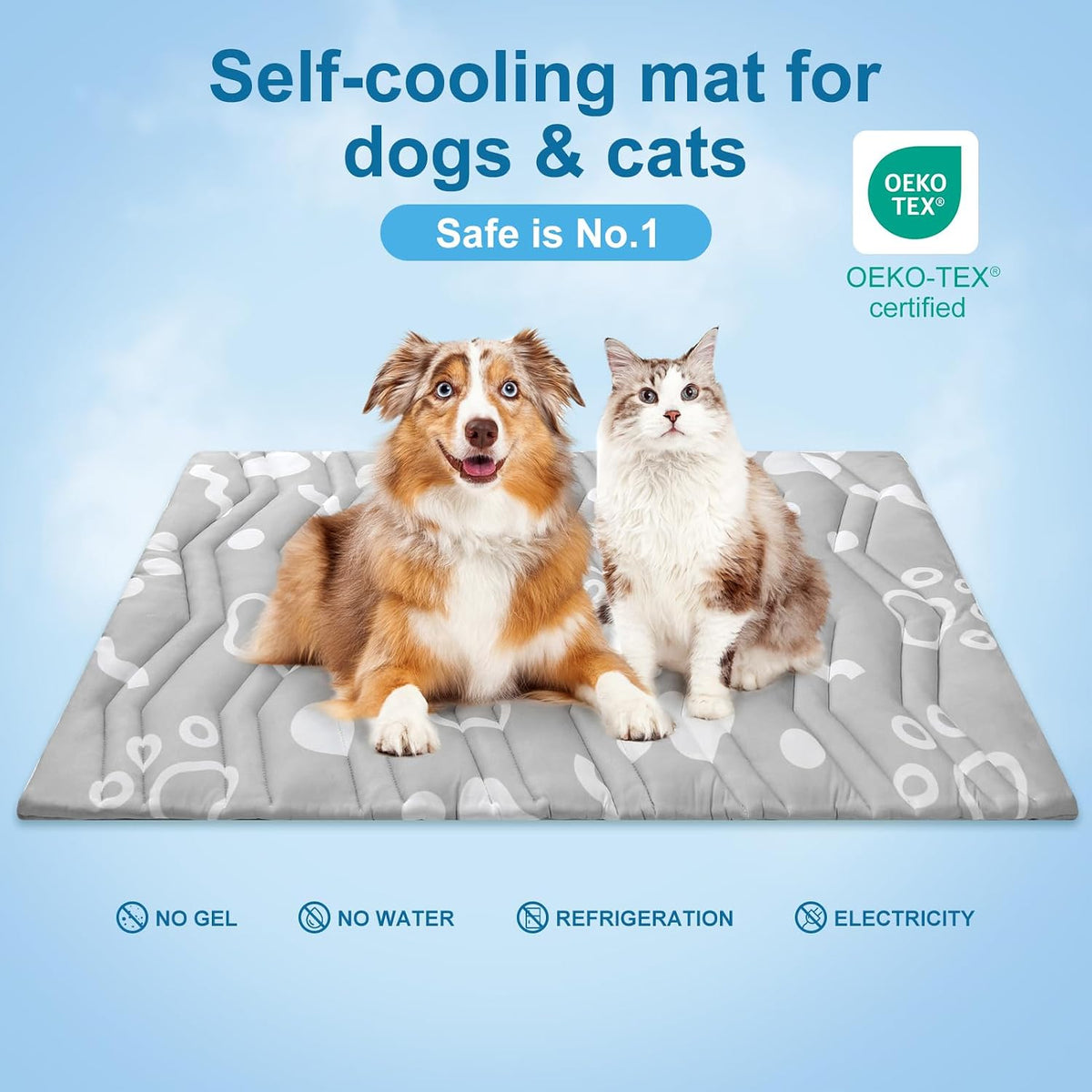 BEAUTYZOO Cooling Mat for Large Dogs, Self-Cooling - Grey / 59.0"L x 40.0"W x 1.0"Th(XL) - image 4