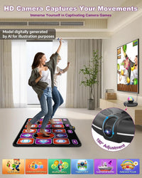 Double Wireless Dance Mat for TV, Family Fun - Black+red - image 3