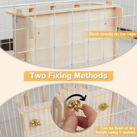 Wooden Guinea Pig Hay Feeder, Large Hanging Rabbit Rack – Essentials for Small Pets - 2 PACK / Wood color - image 3