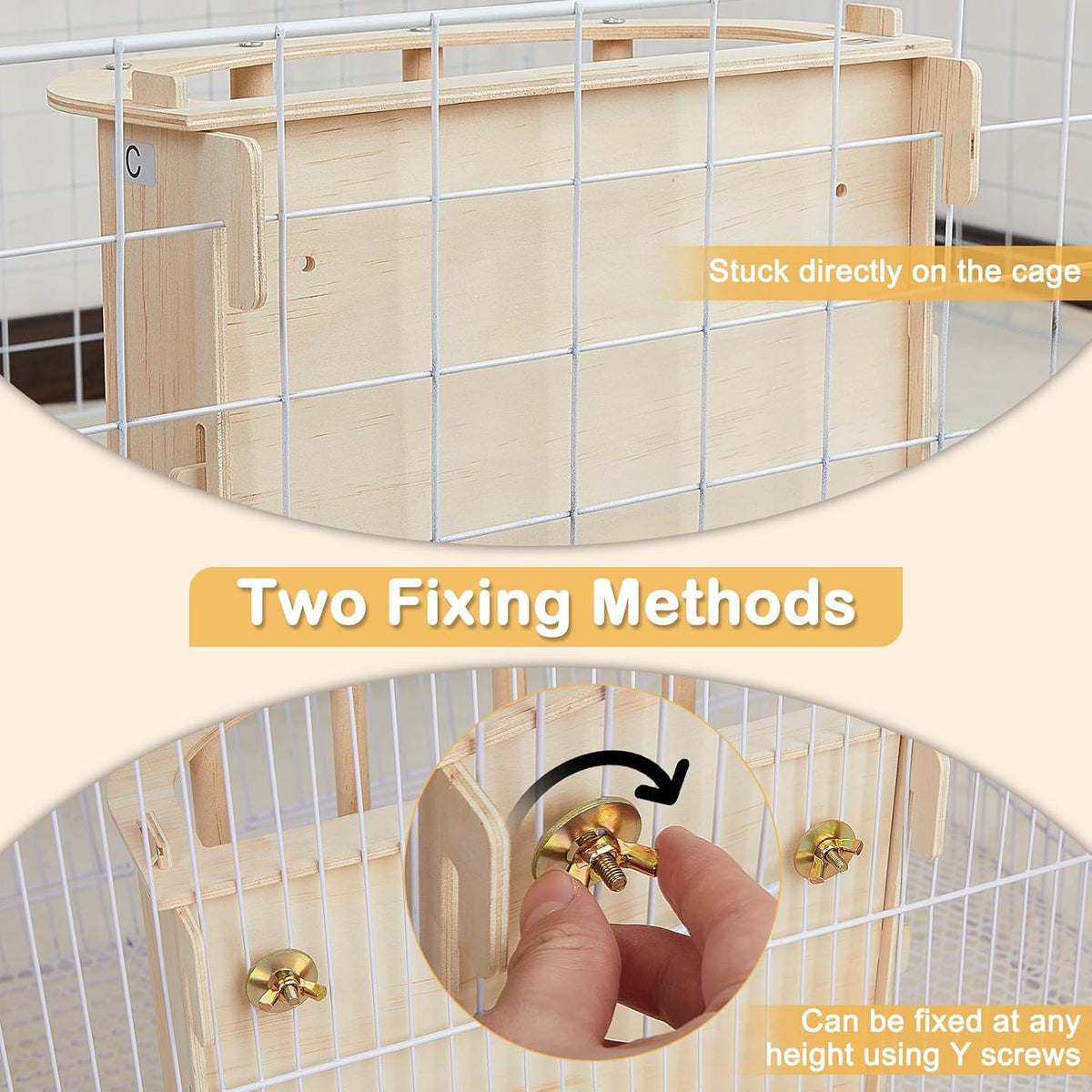 Wooden Guinea Pig Hay Feeder, Large Hanging Rabbit Rack – Essentials for Small Pets - 2 PACK / Wood color - image 3