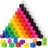 Jenaai linking cubes for math, 200 colorful plastic counting cubes snapped into towers - view 2