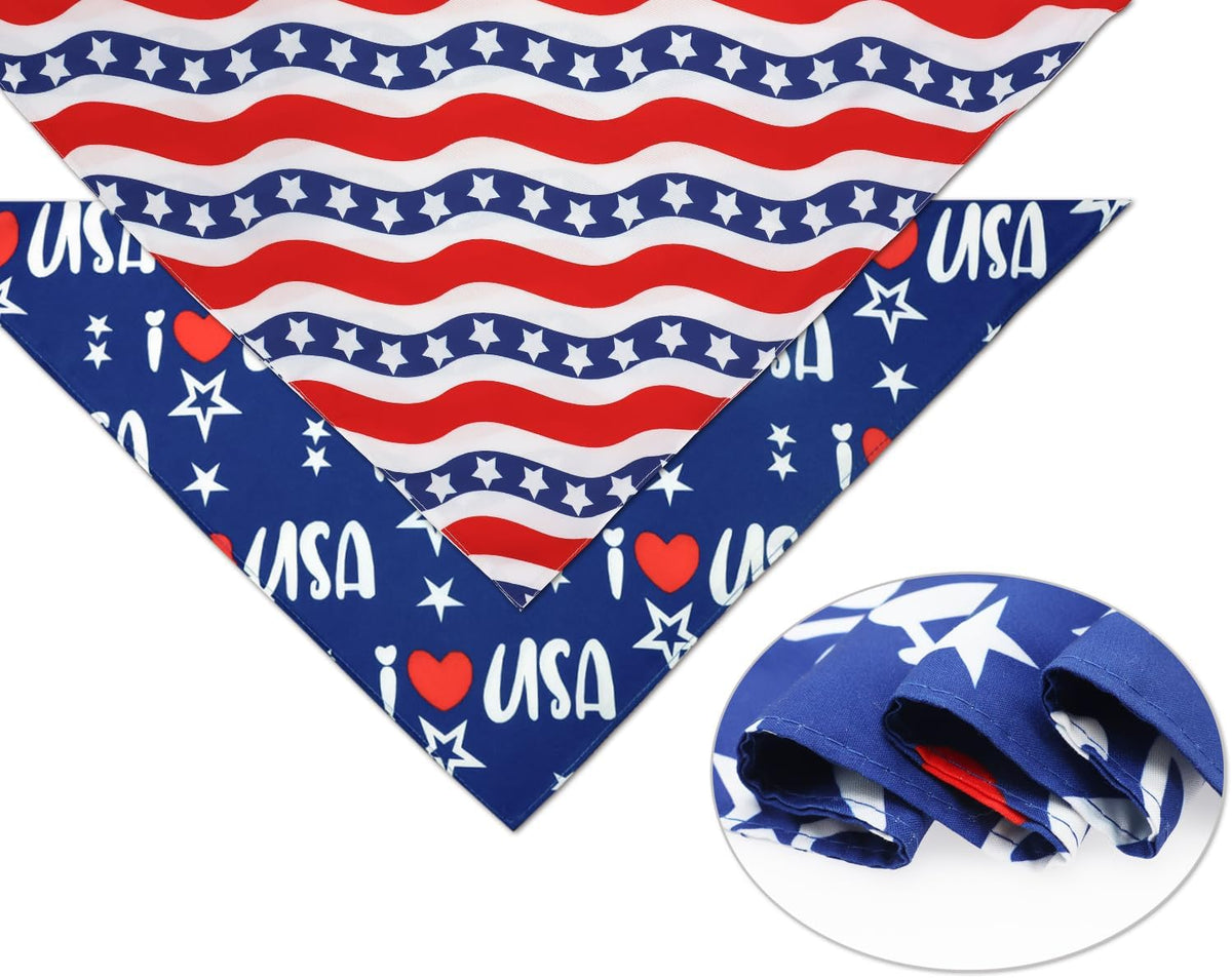 Halloween Dog Bandanas, Pumpkin and Cute Ghost Pet Scarf - Patriotic Dog Bandana - image 3