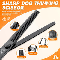 JASON Dog Grooming Scissors Set - Black - image 2