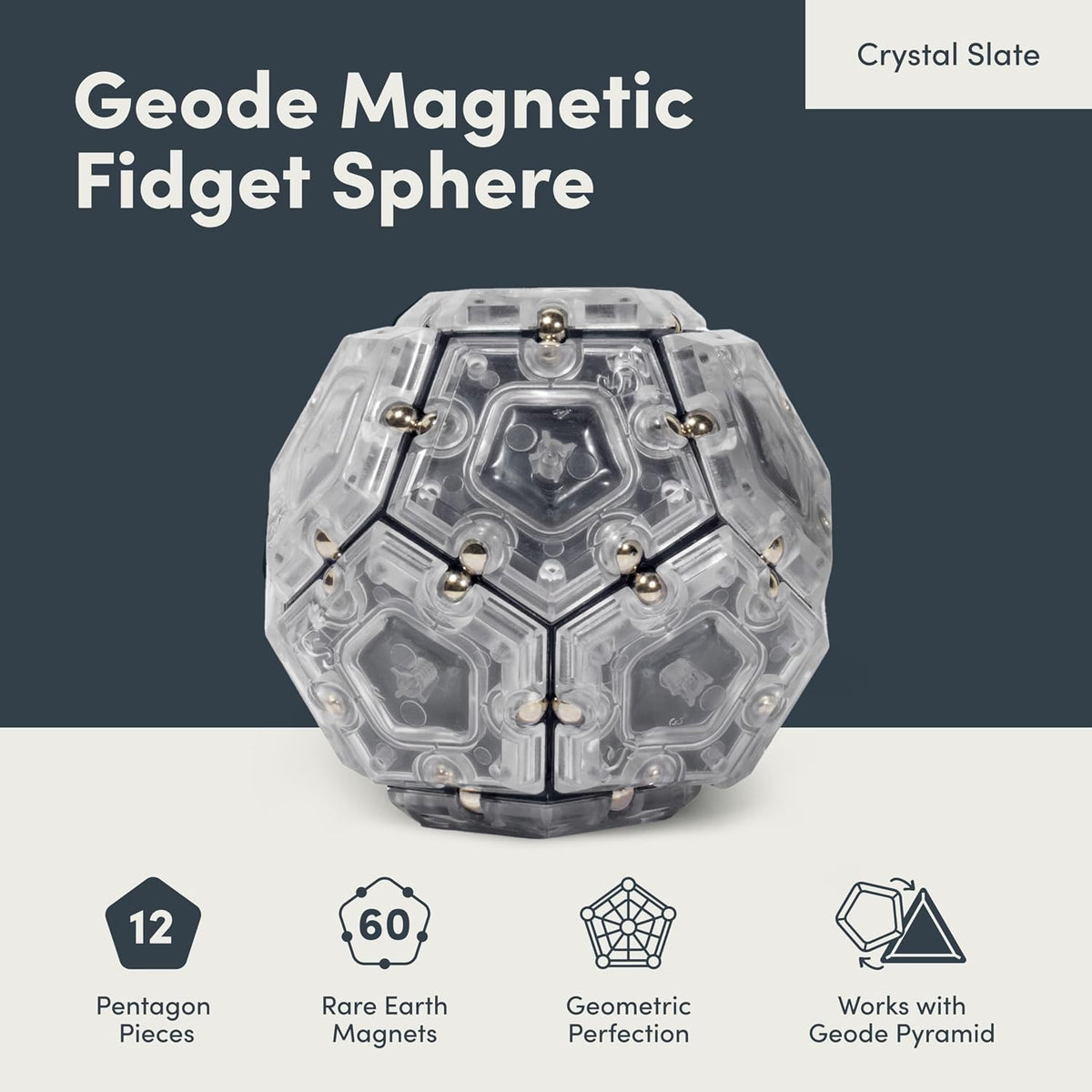 Speks Geode Magnetic Sphere - Slate - image 2
