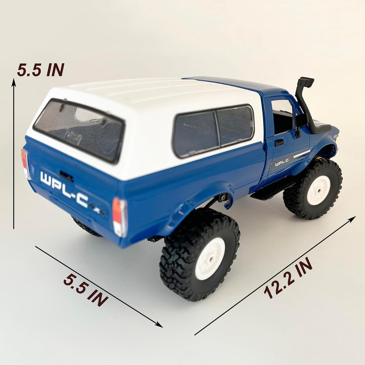 HLSFWDRIVE WPL C24 RC rock crawler truck, 1/16 scale 4x4 with LED lights - view 2