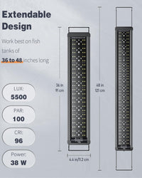 Pawfly Aquarium Light for Plants, 42 W Bluetooth Fish Tank Light - Basic / 36" to 45" - image 3