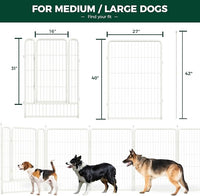 FXW Rollick Unleashed Dog Playpen for Indoor, Yard, RV Camping, 40 inch 24 Panels for Medium and Large Dogs, White│Patented