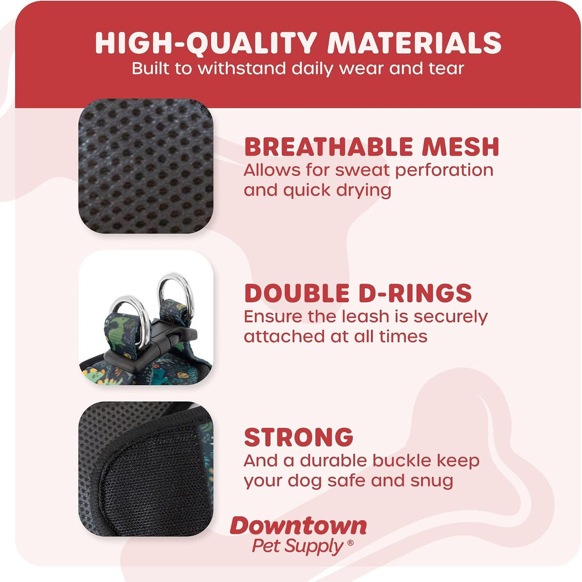 Downtown Pet Supply Step in Dog Harness for Teacup Dogs & Cats No Pull - X-Small / Dinosaur - image 3