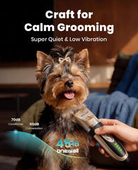 oneisall Dog Grooming Clippers with LED Display for Dogs & Cats – Essentials for Dogs - Gold - image 2