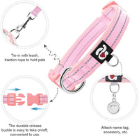 Reflective Dog Collar, Neoprene Padded Small Dog Collar, S - Medium (Pack of 1) / Pink - image 2