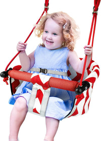 Shker toddler swing seat with soft cushion, detachable armrests and adjustable ropes - view 2
