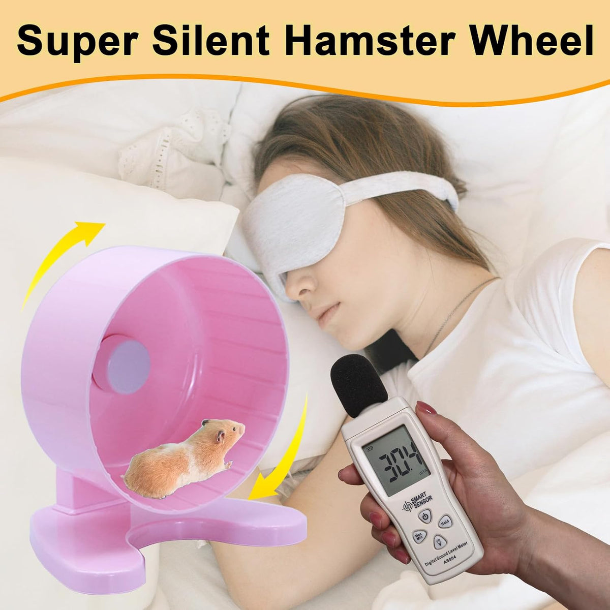 Hamster Wheel, 8.7" Super-Silent Exercise Wheels - Pink / Small - image 2
