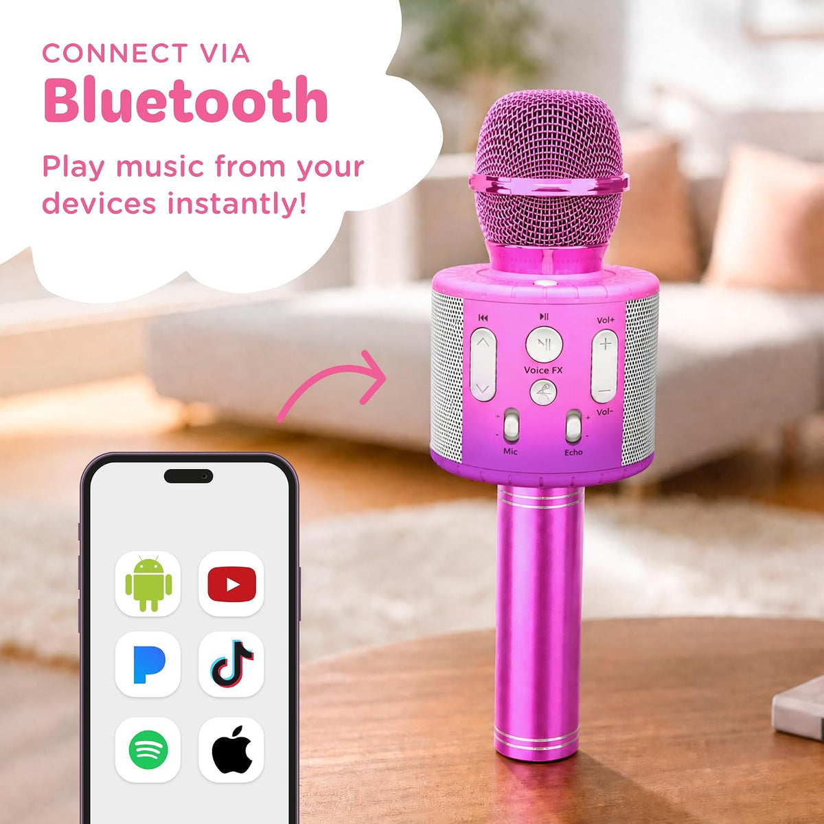 Move2Play, Kids Karaoke Microphone - Pink/Purple - image 3