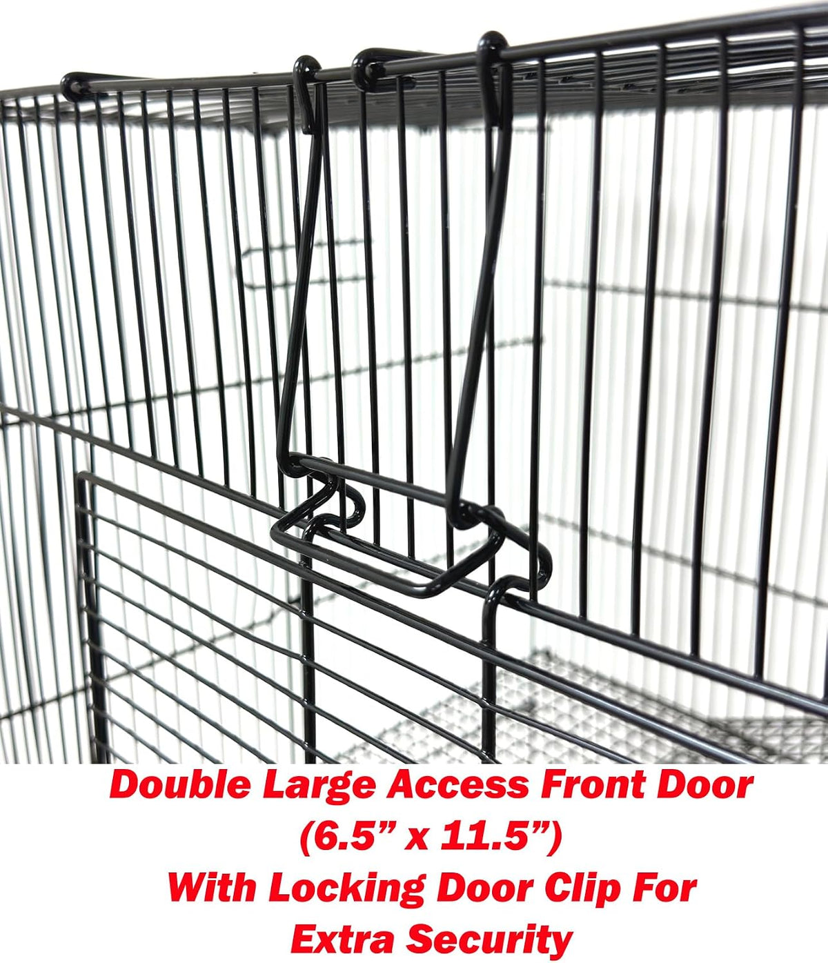 3-Levels Portable Rat Sugar Glider Mouse Small Animal Critter Metal - Black / Small - image 3
