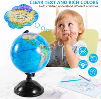 KISEER 8 Inch World Globe with Stand Rotating Earth Spinning Globe - Blue - image 4
