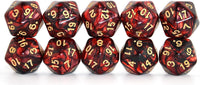 SmartDealsPro 10-Pack 20 Sided Dice D20 Polyhedral Dice for DND RPG - Black-red - image 4