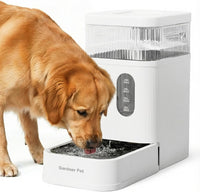 2.2 Gallon Automatic Dog Water Dispenser with Stainless Steel Bowl – Essentials for Dogs - White / 2.2 Gallon