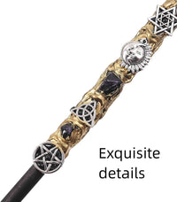 Bubbmi rhinestone witch magic wand in Snakepurple with solid wood body and metal accents - view 21