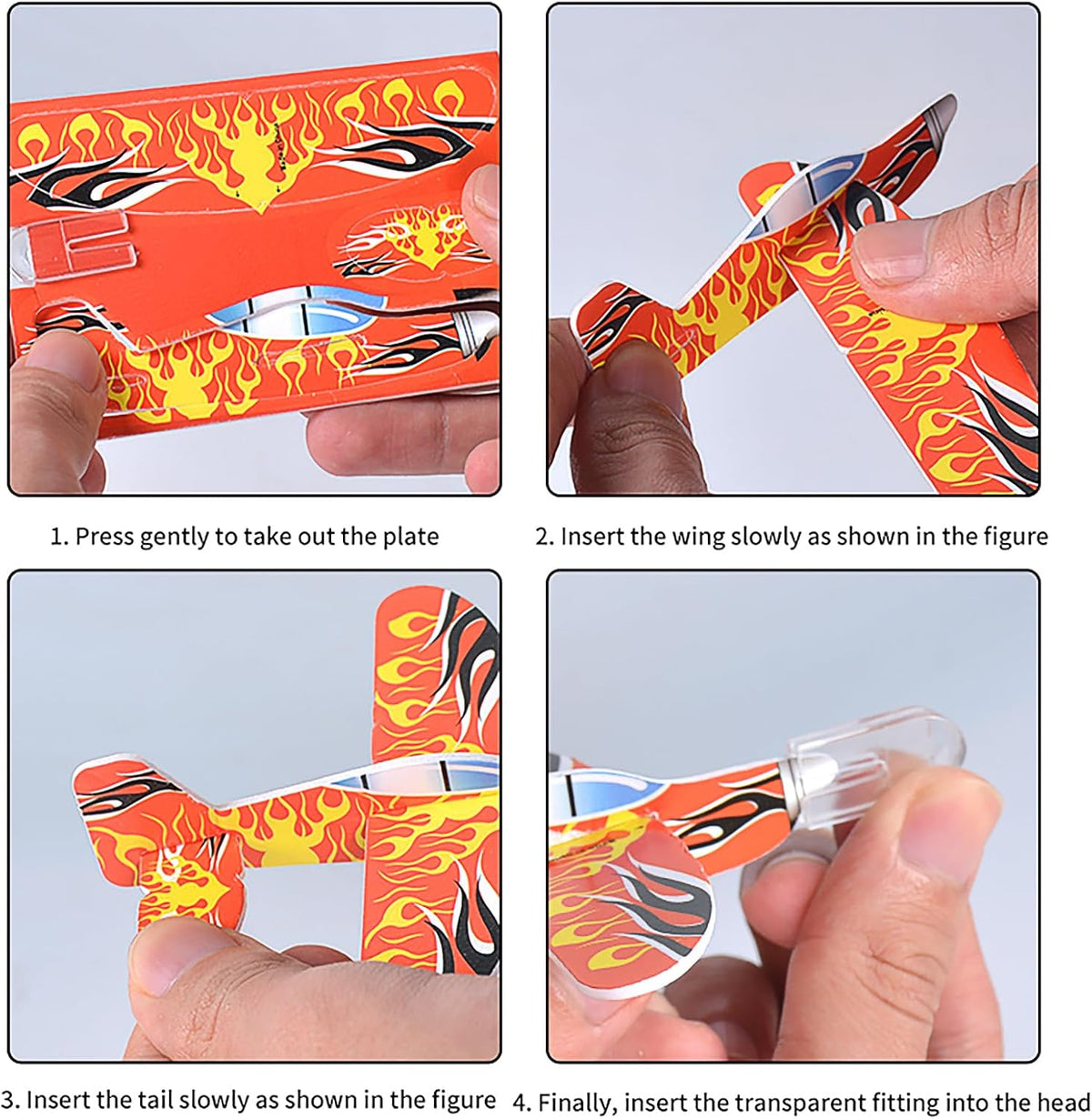 LUCKY GUESS 100-pack of colorful 4-inch foam glider planes for kids - view 4