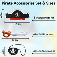 ZeeDix 9 Pcs Pirate Accessories for Kids - 9pcs Pirate Sets - image 2