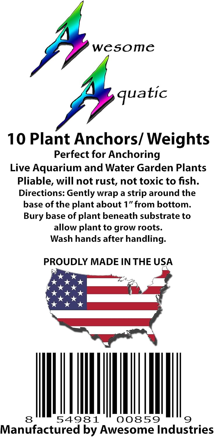Awesome Aquatic Aquarium Plant Weights, Lead Ribbon Fish Anchors - 10 Pack Strips - image 4