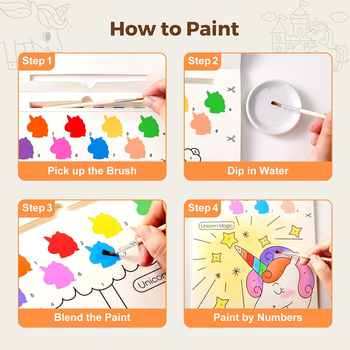 Jar Melo Paint with Water Books for Toddlers, Animals – Fun for Kids & Family - Unicorns - image 4