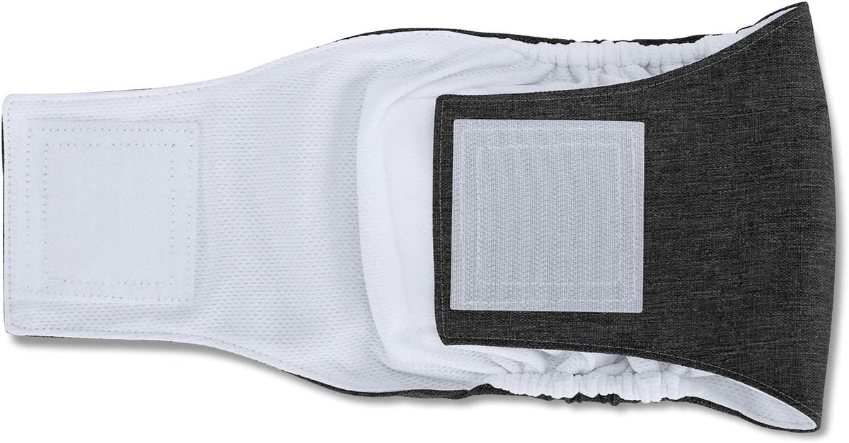 Teamoy Belly Bands for Male Dogs, Washable Wrap Diapers, S - M(13"-16"Waist) / Black+ Gray+ Blue - image 3