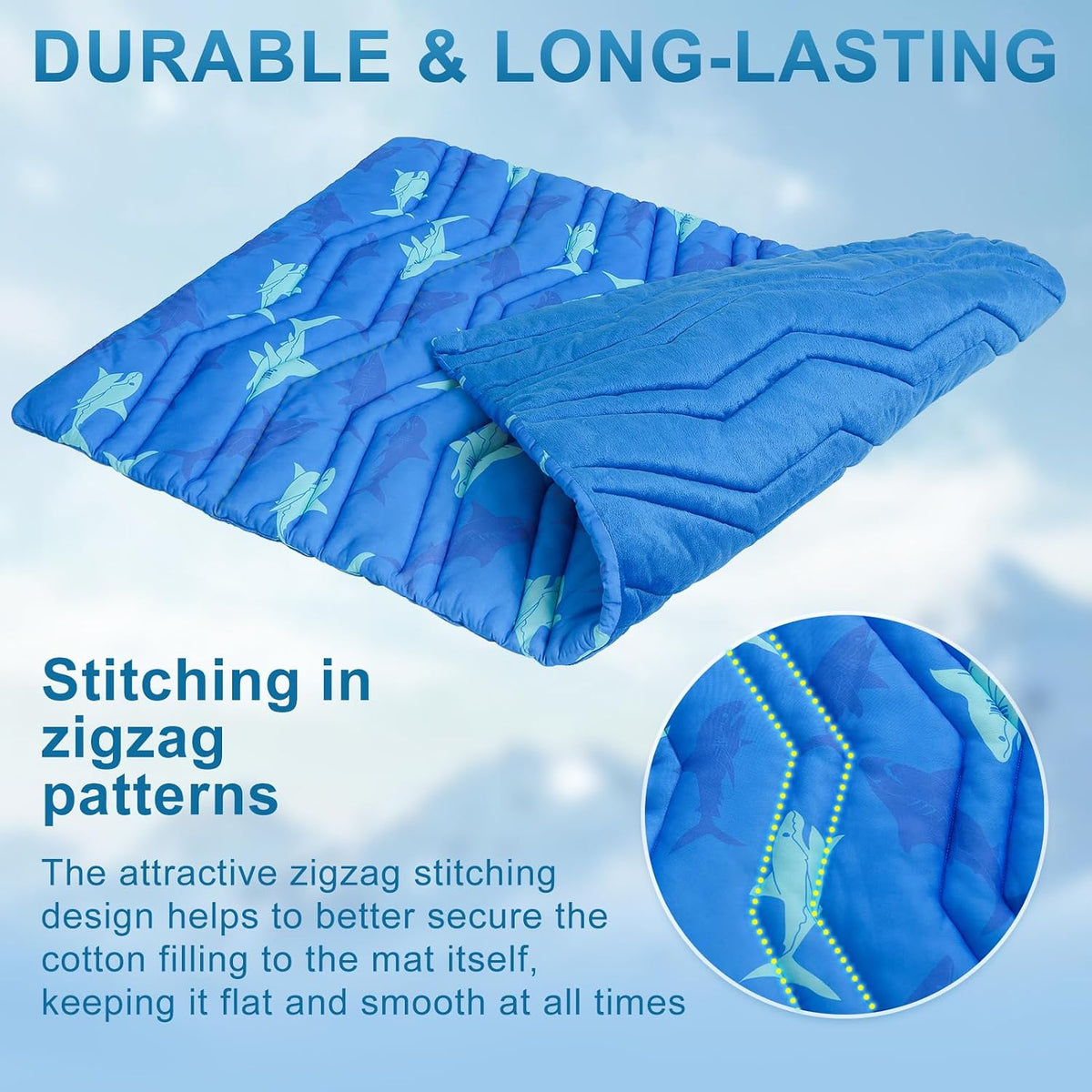 BEAUTYZOO Cooling Mat for Large Dogs, Self-Cooling - Shark Blue / 48.0"L x 28.0"W x 1.0"Th(L) - image 4