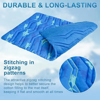 BEAUTYZOO Dog Cooling Mat- Upgraded Thicken Cooling Mat for Large Dogs Reversible(Cool & Warm) Pet Ice Cool Bed Washable & Portable, Summer Crate Pad for Big Dog Puppy Up to 44 lbs, Shark Blue 36X23IN