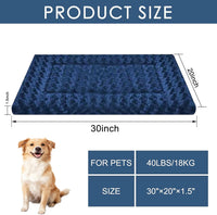 Dog Bed Mat,Reversible & Ultra Soft Kennel Pad-Machine Washable Pet Bed for Dogs & Cats-All-Weather - 30.0" L x 20.0" W x 1.5" Th / Navy Blue - image 3