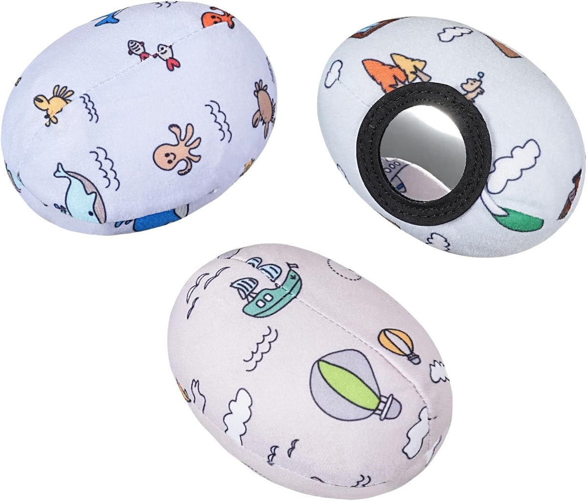 Tayerop set of 3 plush replacement balls for MamaRoo swing with crinkle, rattle and mirror balls