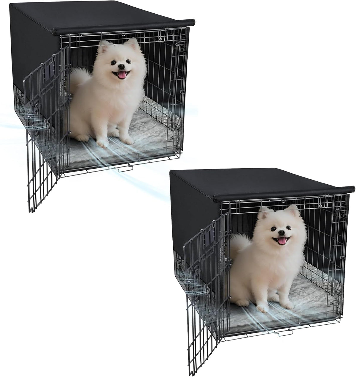 Explore Land Breathable Dog Crate Cover - 24"L x 18"W x 20"H / Black+Black