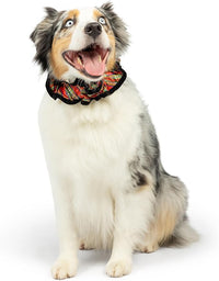 Huxley & Kent Ruff Pet Scrunchy | Shiny Christmas Plaid (Medium) | Festive Christmas/Holiday Neckwear for Dogs/Cats | Fun Stretchable Costume Accessory | Soft Collar with Bells