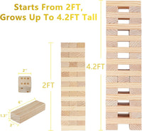 Aivalas Giant Tumble Tower 57 Blocks 4.2FT Indoor Outdoor Games - L-Over 4.2 FT-57PCS - image 2