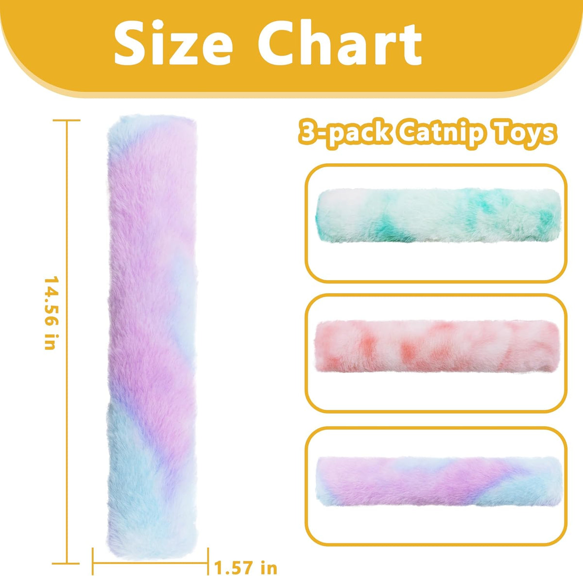 3 Pack Catnip Toys, Soft and Durable Cat Pillows Toys - Pastel Set - image 2
