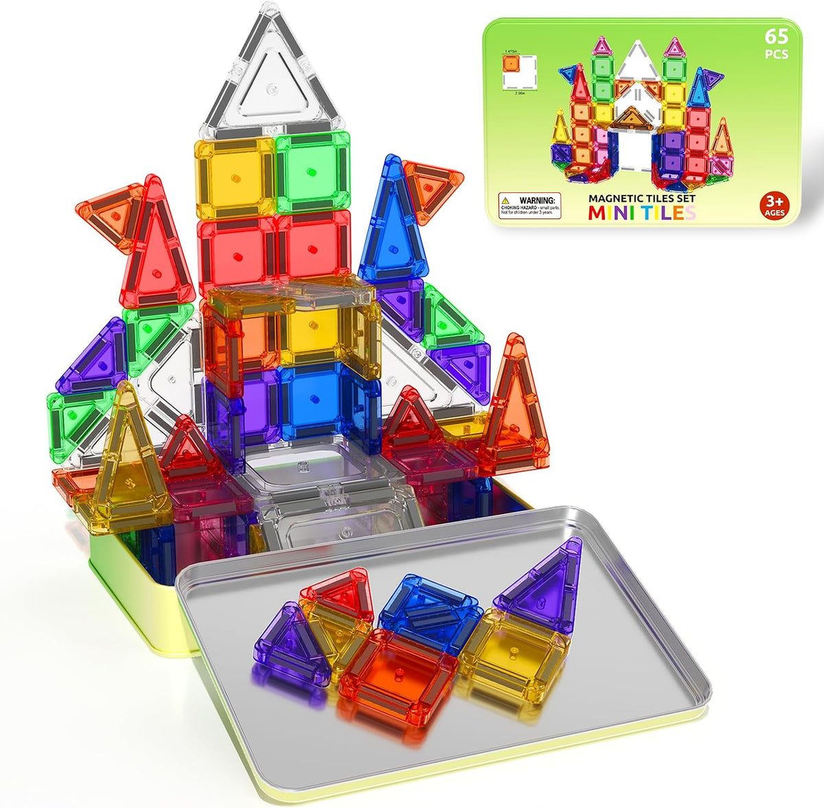 Magnetic Tiles Mini Travel Toddler Set - Color-20