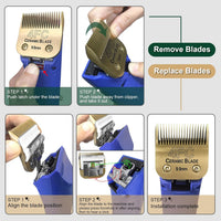 10# Grooming Ceramic Pet Clipper Blades Compatible with Andis & Oster - Gold / 7 Pack（1.5-13mm） - image 4