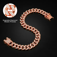 Gold Dog Chain Diamond Gold Chain Dog Collar Walking Metal - Rosegold / 12inch - image 3