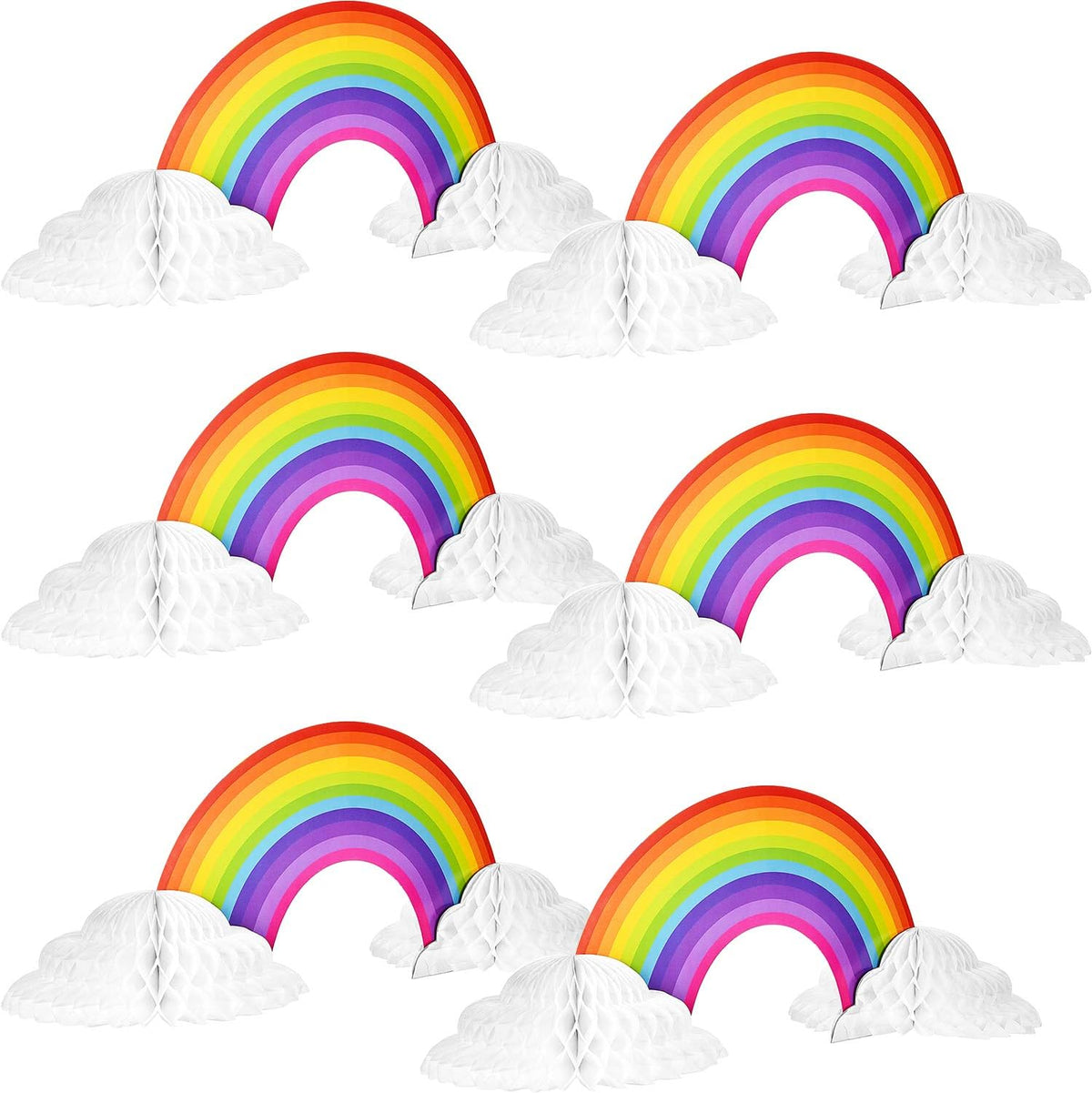 WILLBOND 2 Pieces Rainbow Table Decorations Centerpiece with Clouds – Fun for Kids & Family - 6