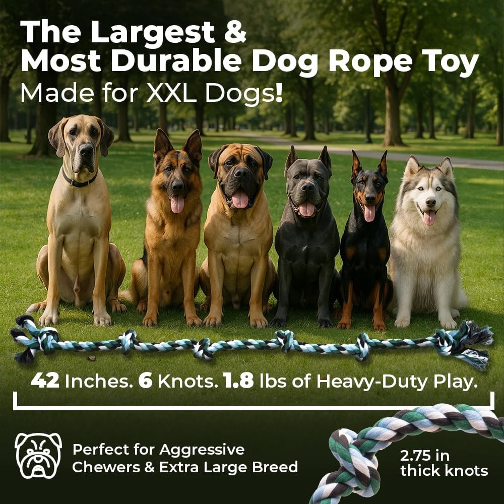 Pacific Pups Products Giant Dog Rope Toy - Green / 1 Pack - image 2