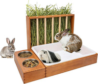 3 in 1 Rabbit Hay Feeder with Litter Box - 15.7in Style1 / Coffee 1