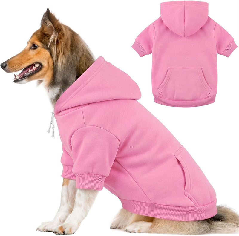 Plaid Dog Hoodie Sweatshirt Sweater for Extra Large Dogs Cat Puppy - Pink / XX-Large