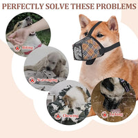 Dog Muzzle for Small Large Dogs - Soft Nylon Basket Muzzle with Adjustable Strap, Breathable Mesh Design Prevents Biting Chewing Licking Eating - Ideal for Training, Grooming & Vet Visits (Yellow, M)
