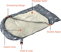Dog Sleeping Bag Waterproof Warm Packable Dog Bed with Storage Bag - Grey-Bone - image 3