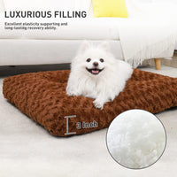 KSIIA Washable Dog Bed Medium Size Dog Crate Bed Plush Pet Mat - Brown / 23.0"L x 18.0"W x 3.0"Th - image 3