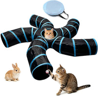 Bemodst Cat Tunnel for Indoor Cats - Black&Blaue 5 way