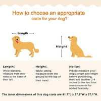 42" Heavy Duty Dog Crate Furniture for Large and Medium Dogs, Enclosed Design with 0.5 inch Holes, Indestructible Metal Kennel for High Anxiety Dogs, Chew Proof Pet House Cage Indoor, Brown
