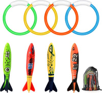 Leislam 16 piece pool diving toys with dive rings, dive sticks, dive gems and storage bag - view 2